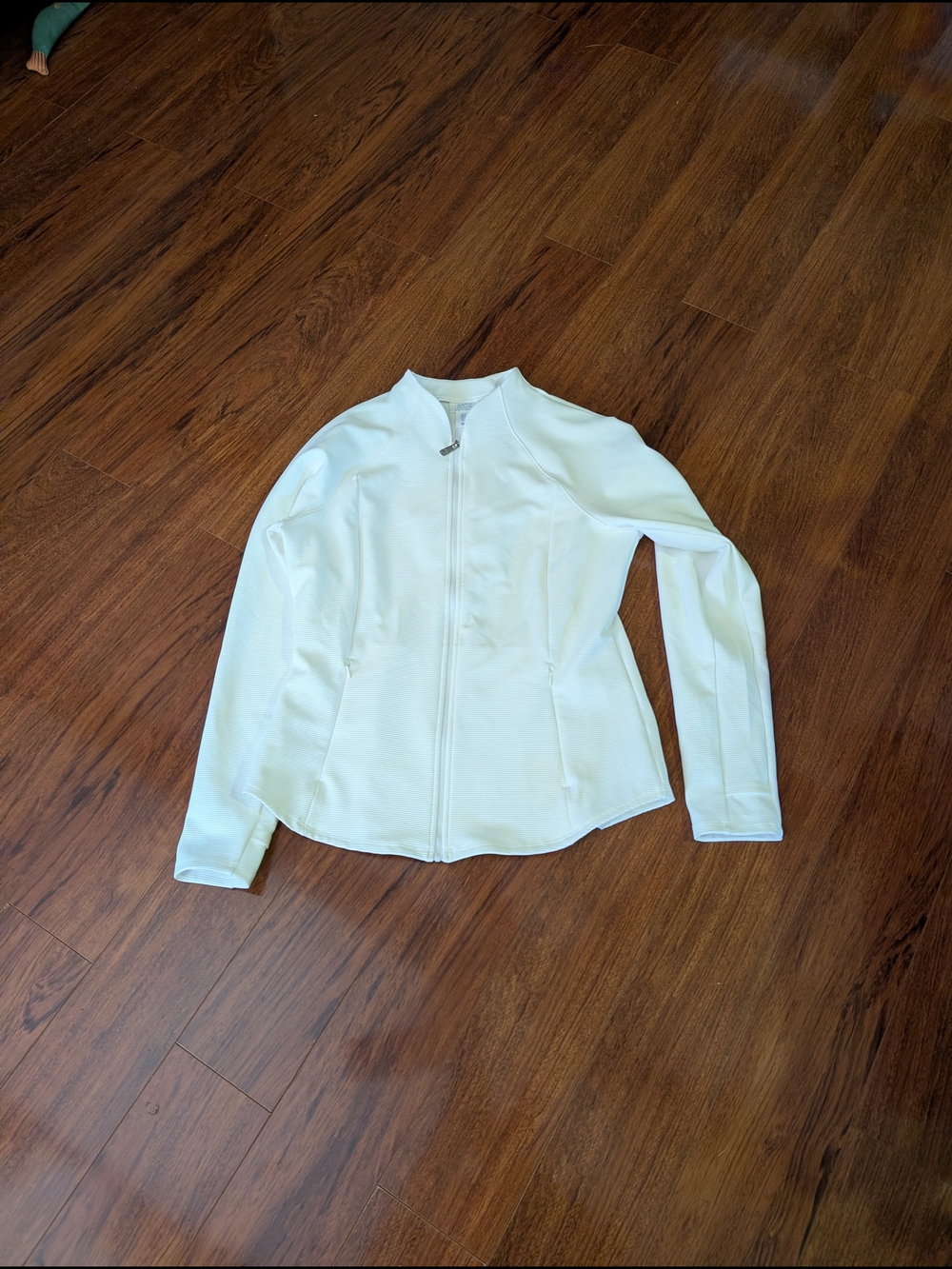 Sigrid Olsen White Zip-Front Golf & Tennis Bomber Jacket-sz L